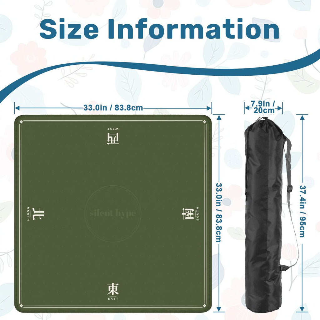 Mahjong mat size: 84 x 84 cm, with a drawstring bag