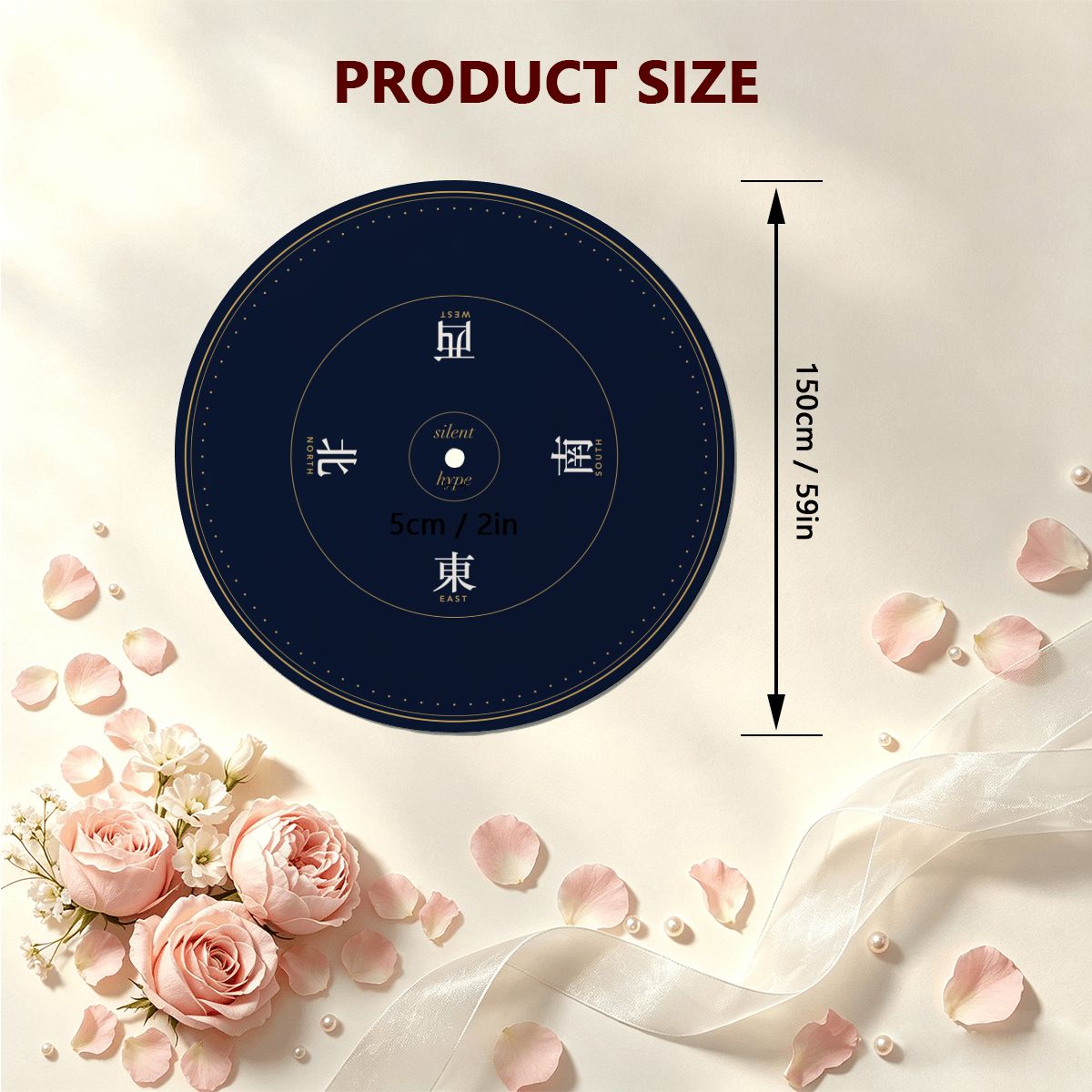 Round mahjong tablecloth size: 150 cm across with a centre umbrella hole