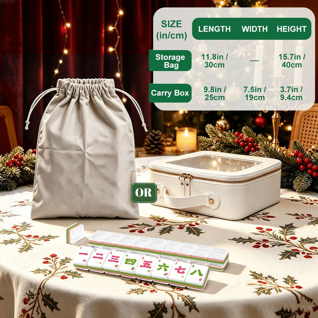 Pink Christmas Mahjong Set