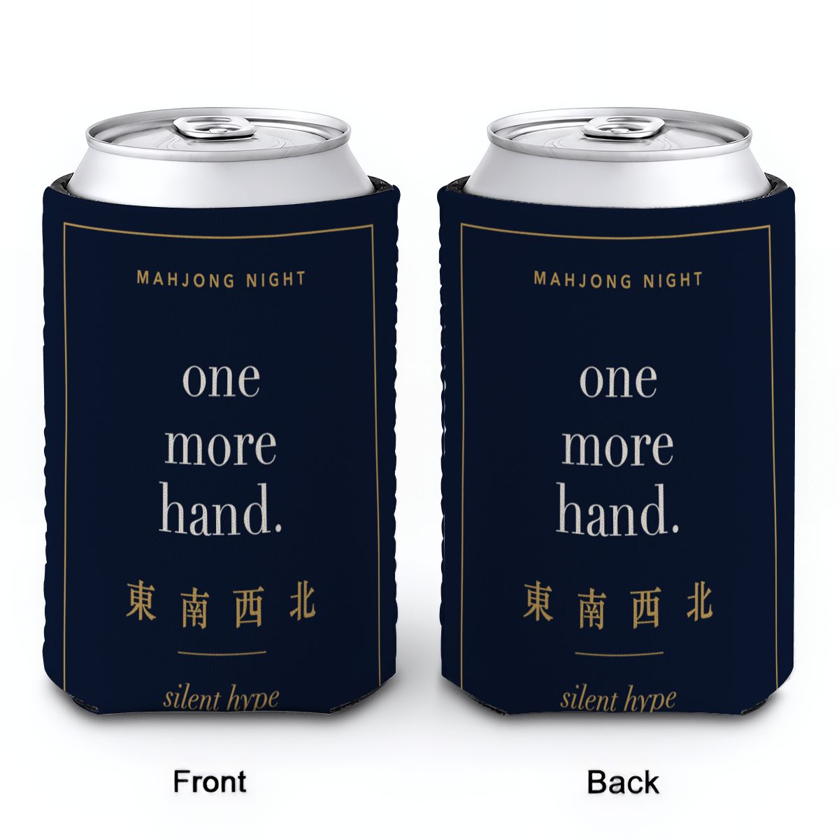 Front and back of the stubby holder, printed on both sides