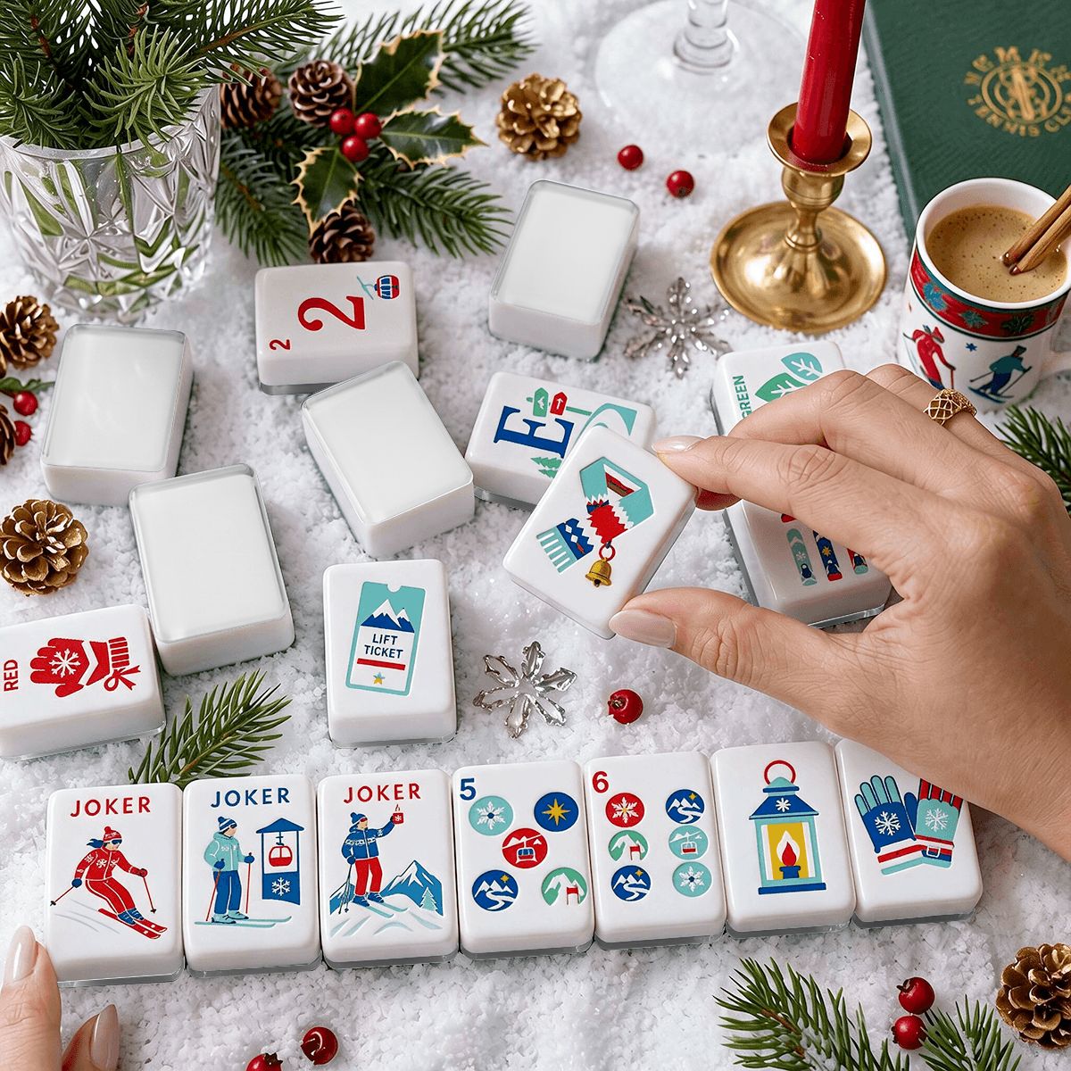 Alpine Slopes Christmas Mahjong Set