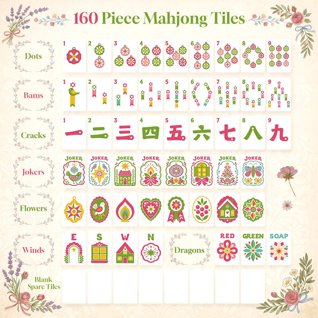 Scandi Folk Christmas Mahjong Set
