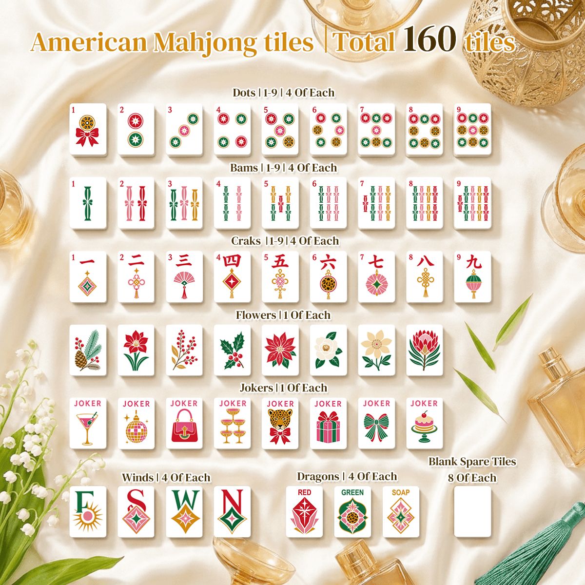 Glam Holiday Mahjong Set