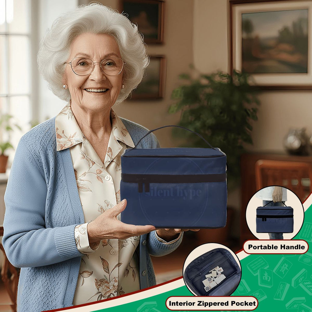 Navy Mahjong Tile Bag
