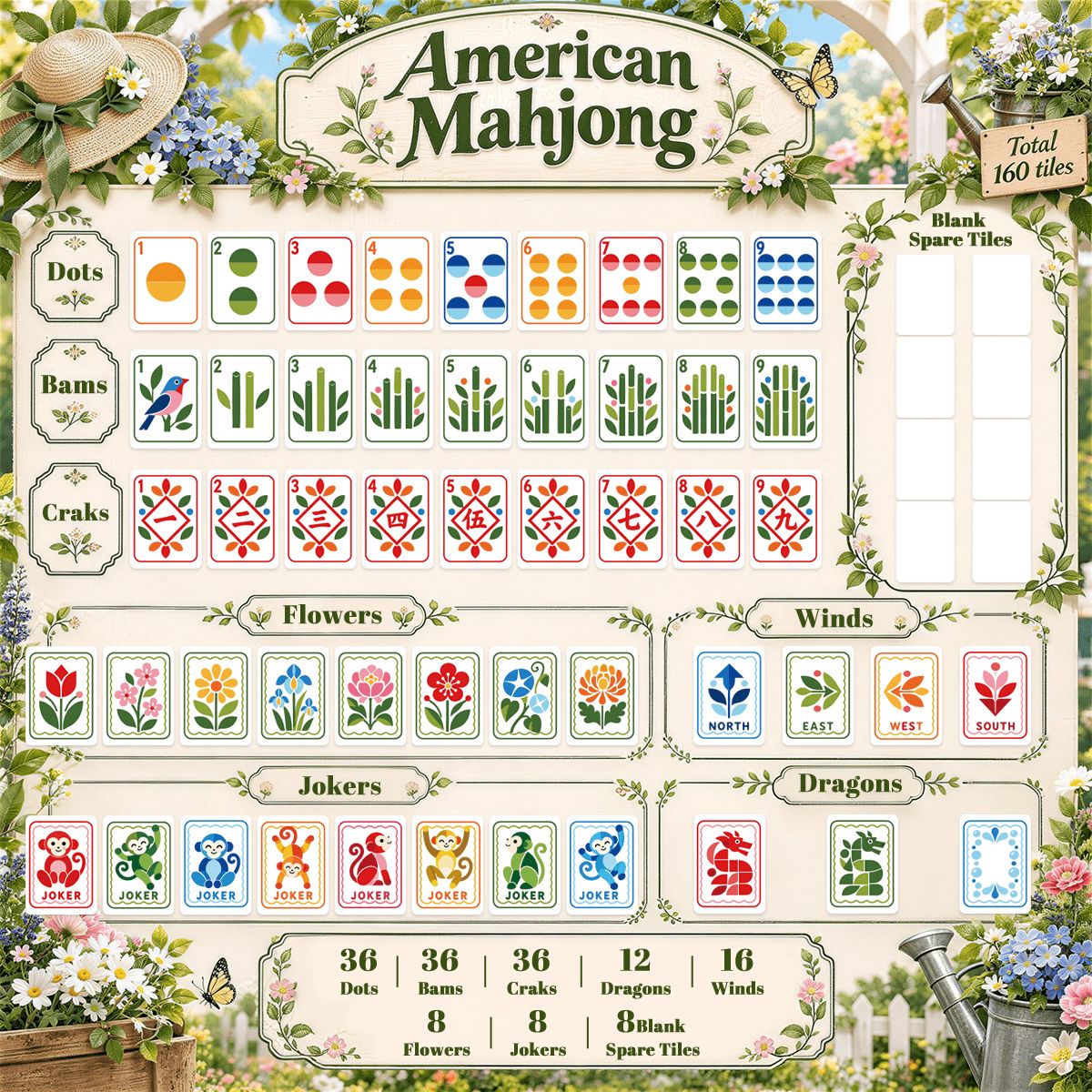 Modern Folk Mahjong Set