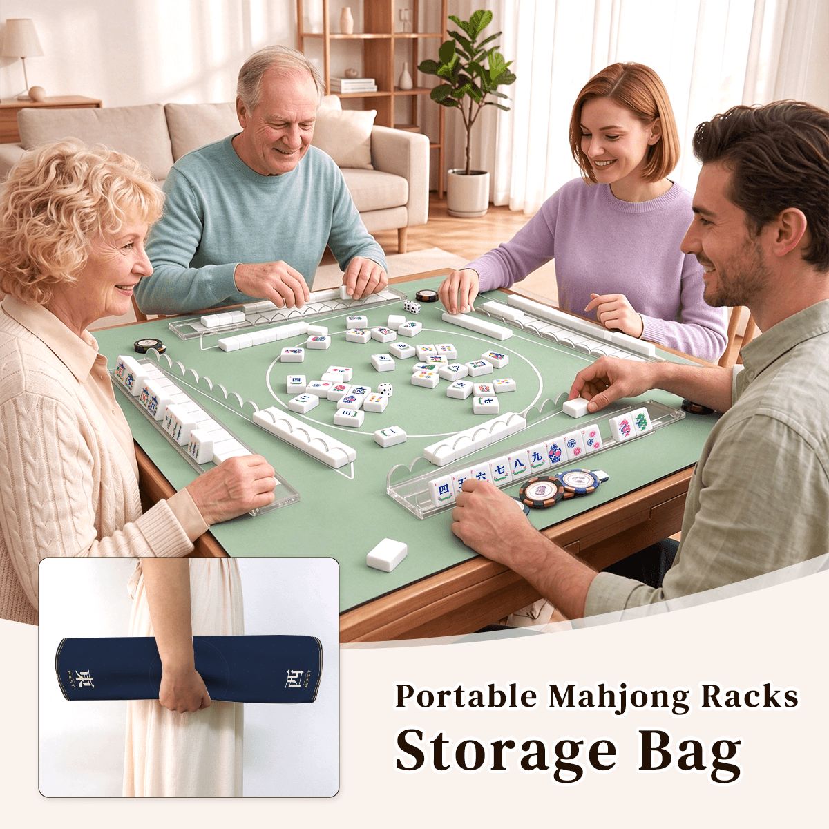 Mahjong Racks & Pushers, Set of 4