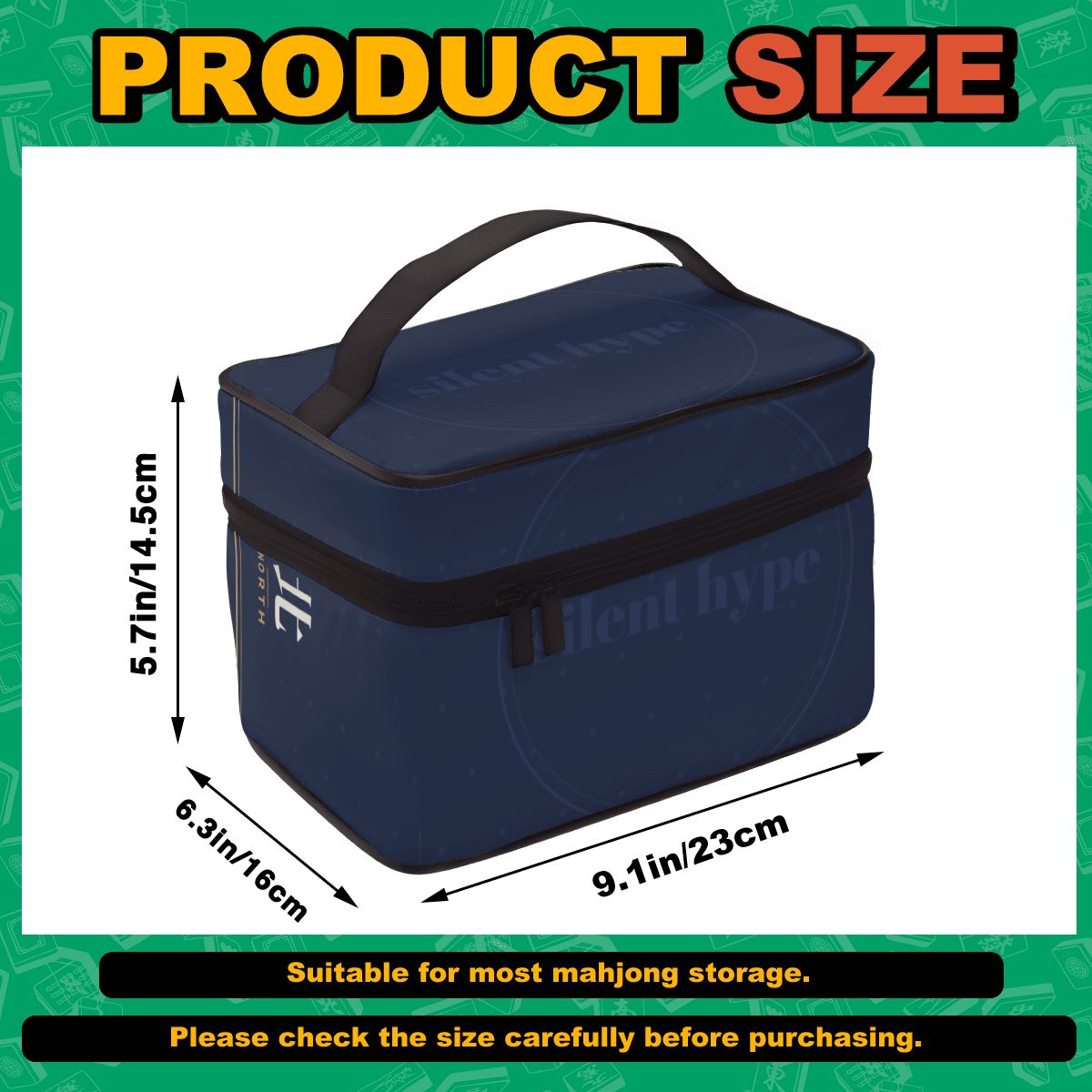 Navy Mahjong Tile Bag