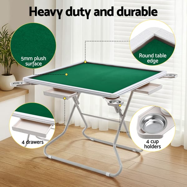 Folding mahjong table, detail