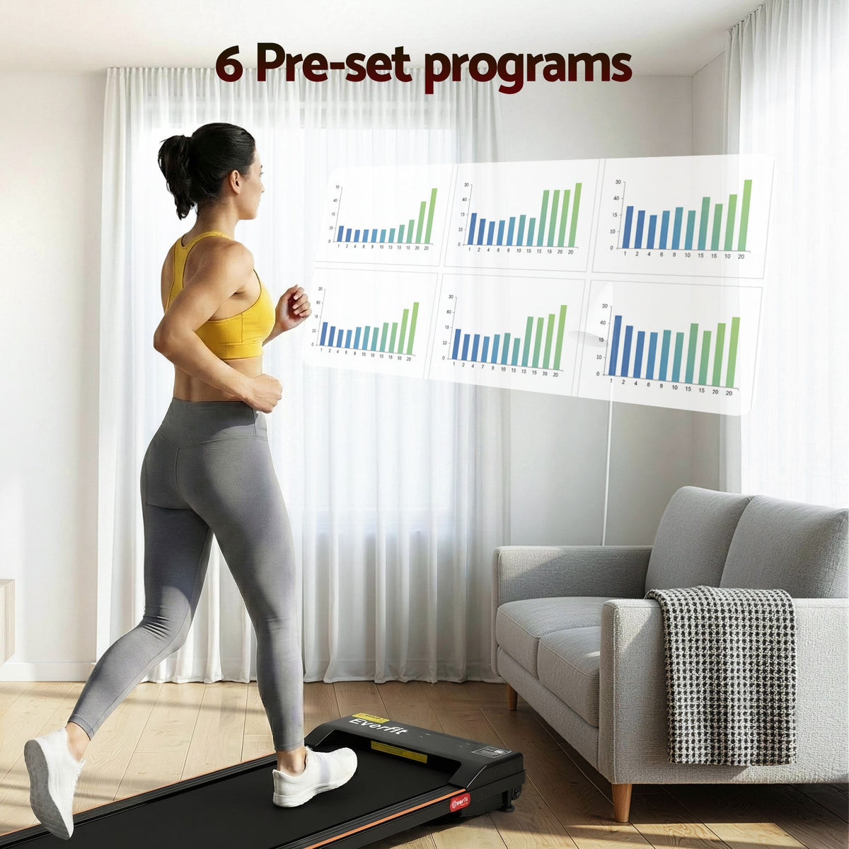 Everfit 3-in-1 Walking Pad Treadmill, 12% Incline, 38cm Belt