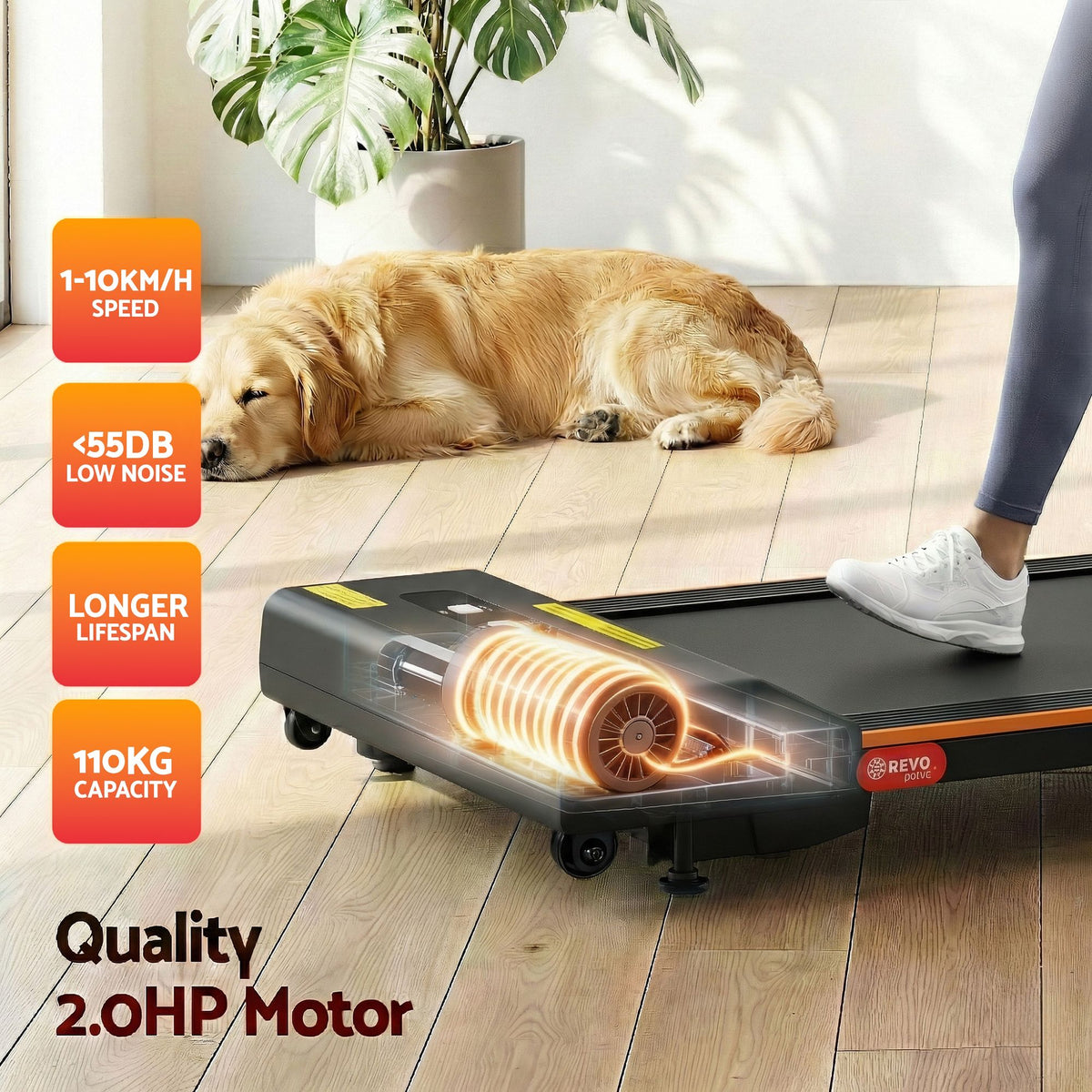 Everfit 3-in-1 Walking Pad Treadmill, 12% Incline, 38cm Belt