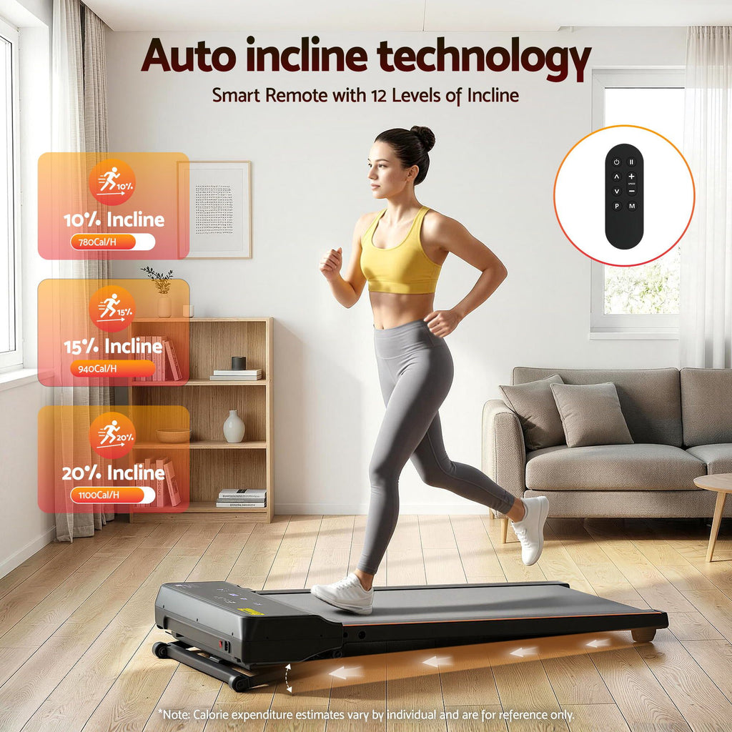 Everfit Walking Pad Treadmill, 20% Auto Incline, 40cm Belt