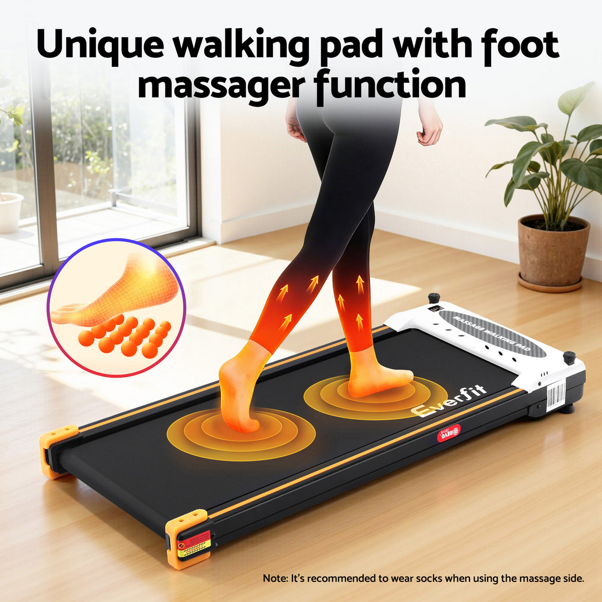 Everfit 2-Sided Walking Pad with Foot Massage