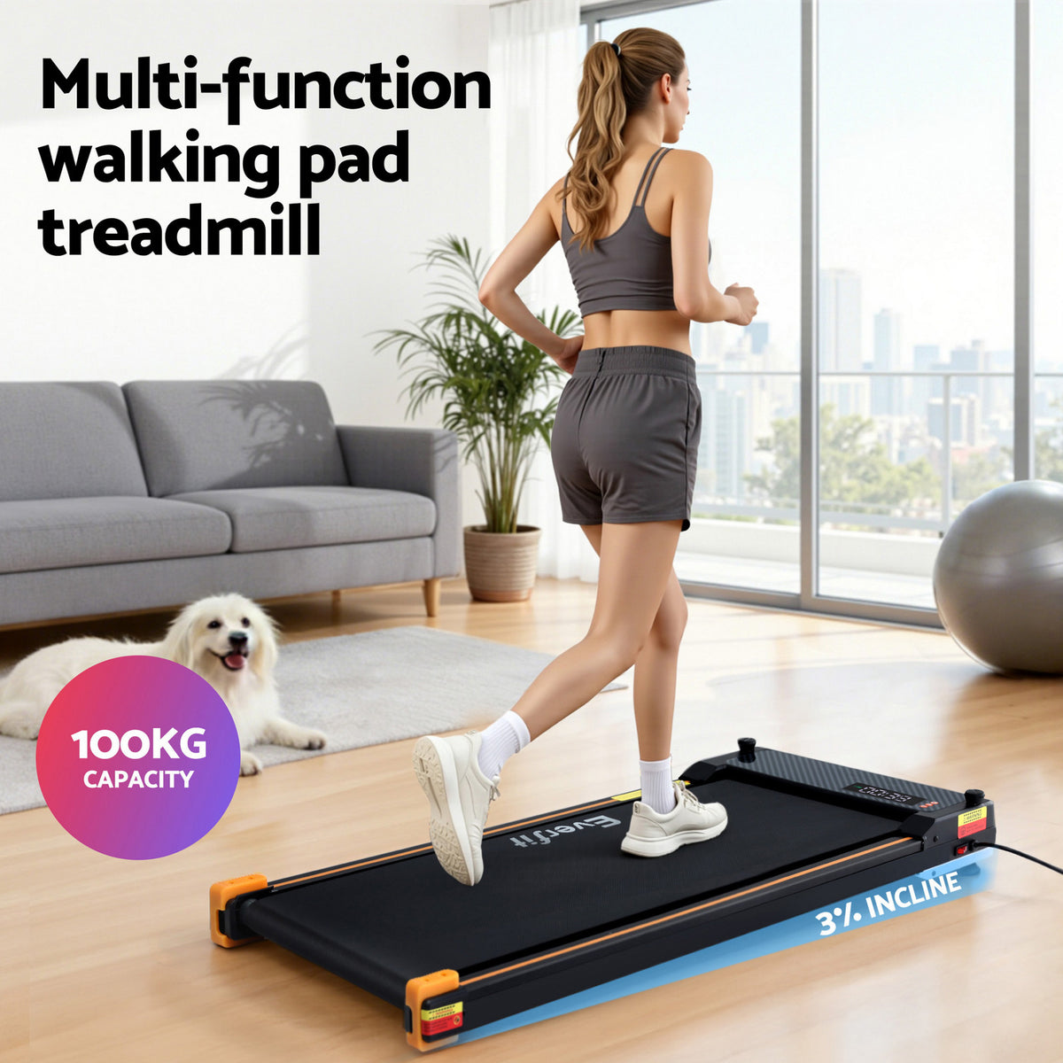 Everfit 2-Sided Walking Pad with Foot Massage