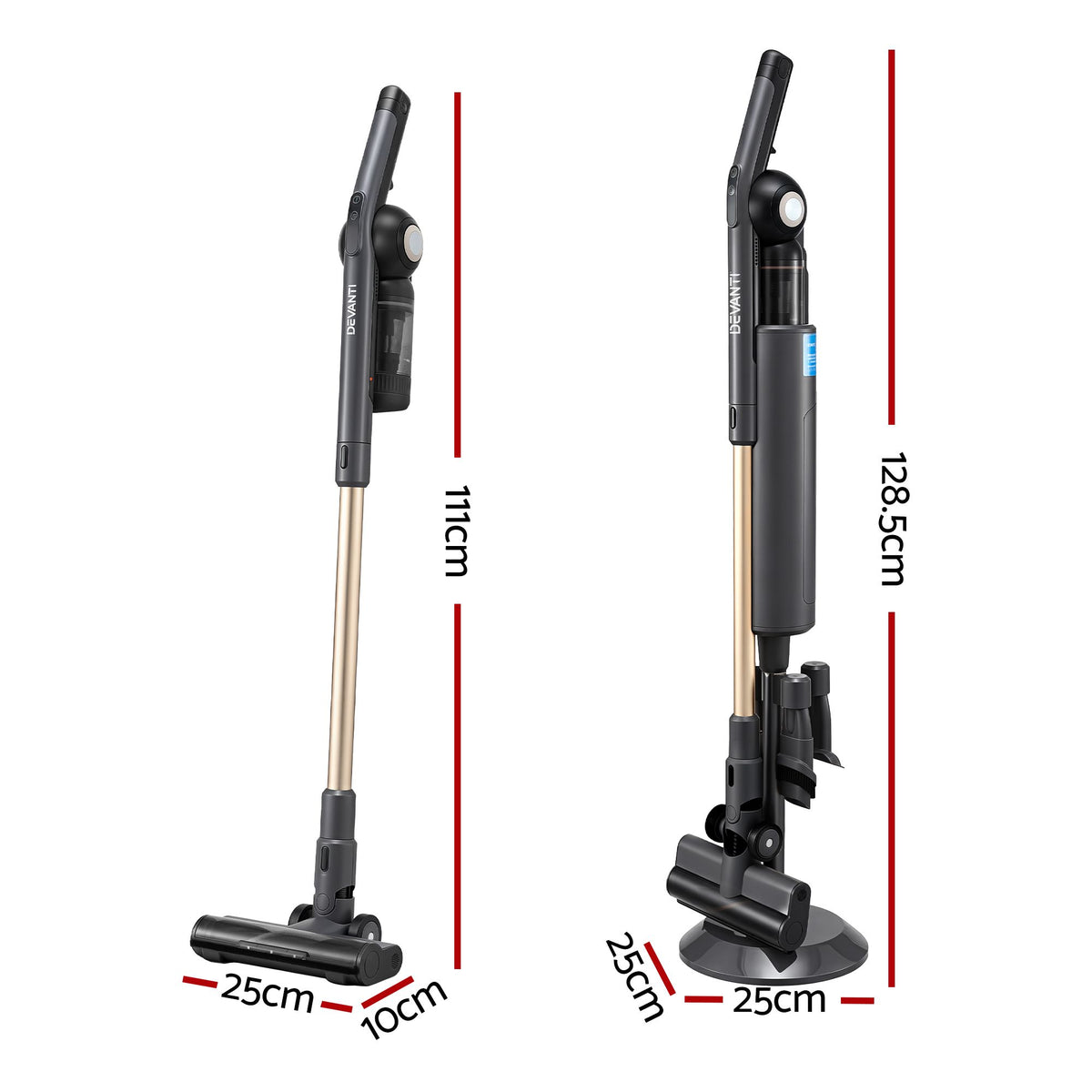 Devanti cordless stick vacuum with auto-empty station