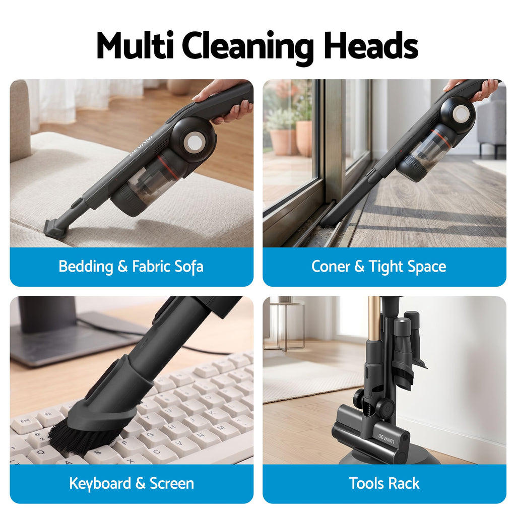 Devanti cordless stick vacuum with auto-empty station