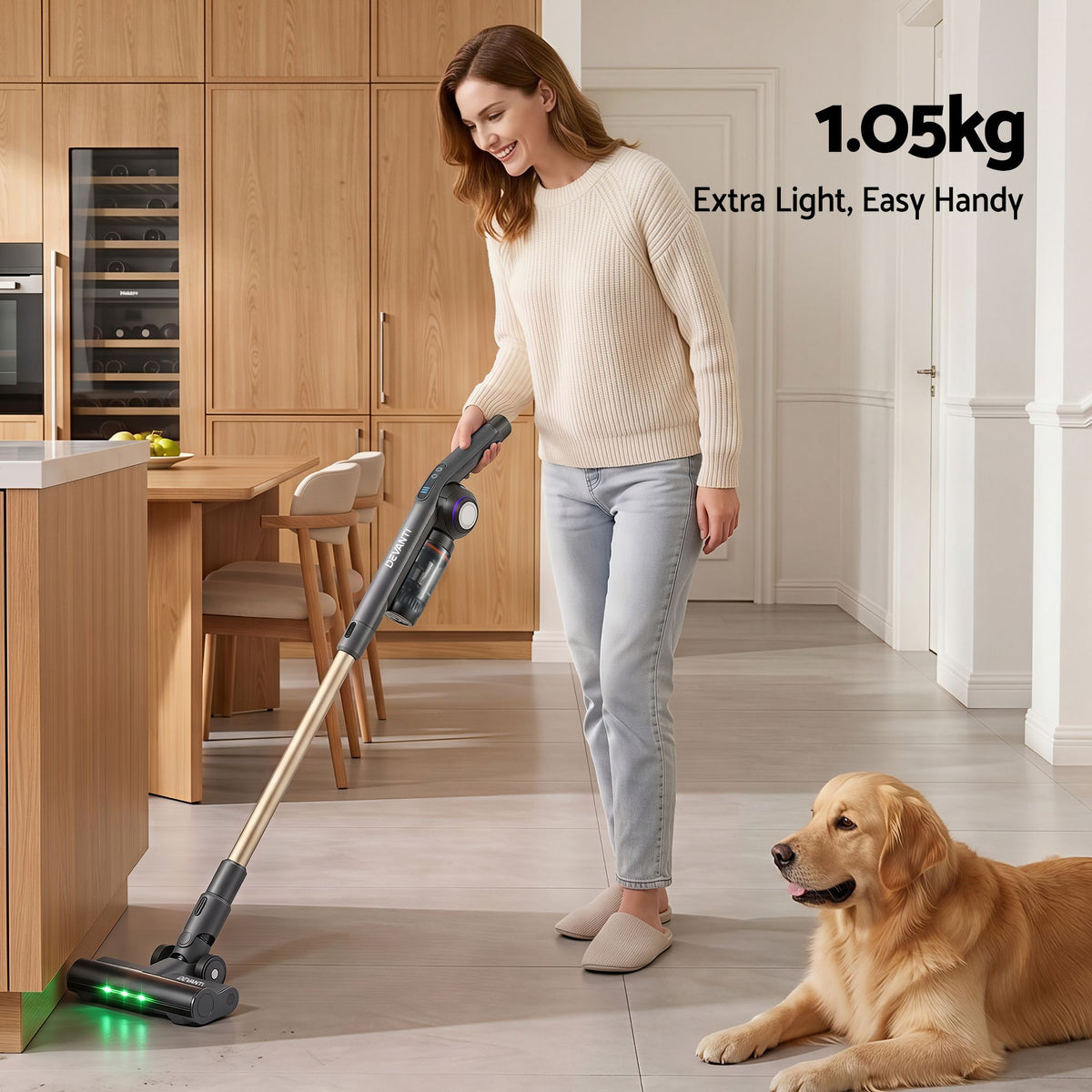 Devanti cordless stick vacuum with auto-empty station