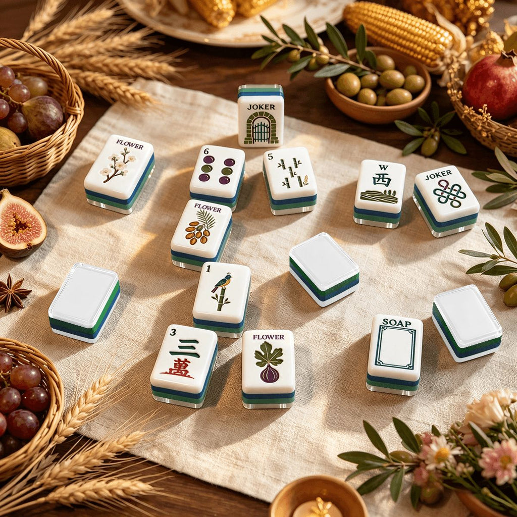 Earthy Botanical Mahjong Set