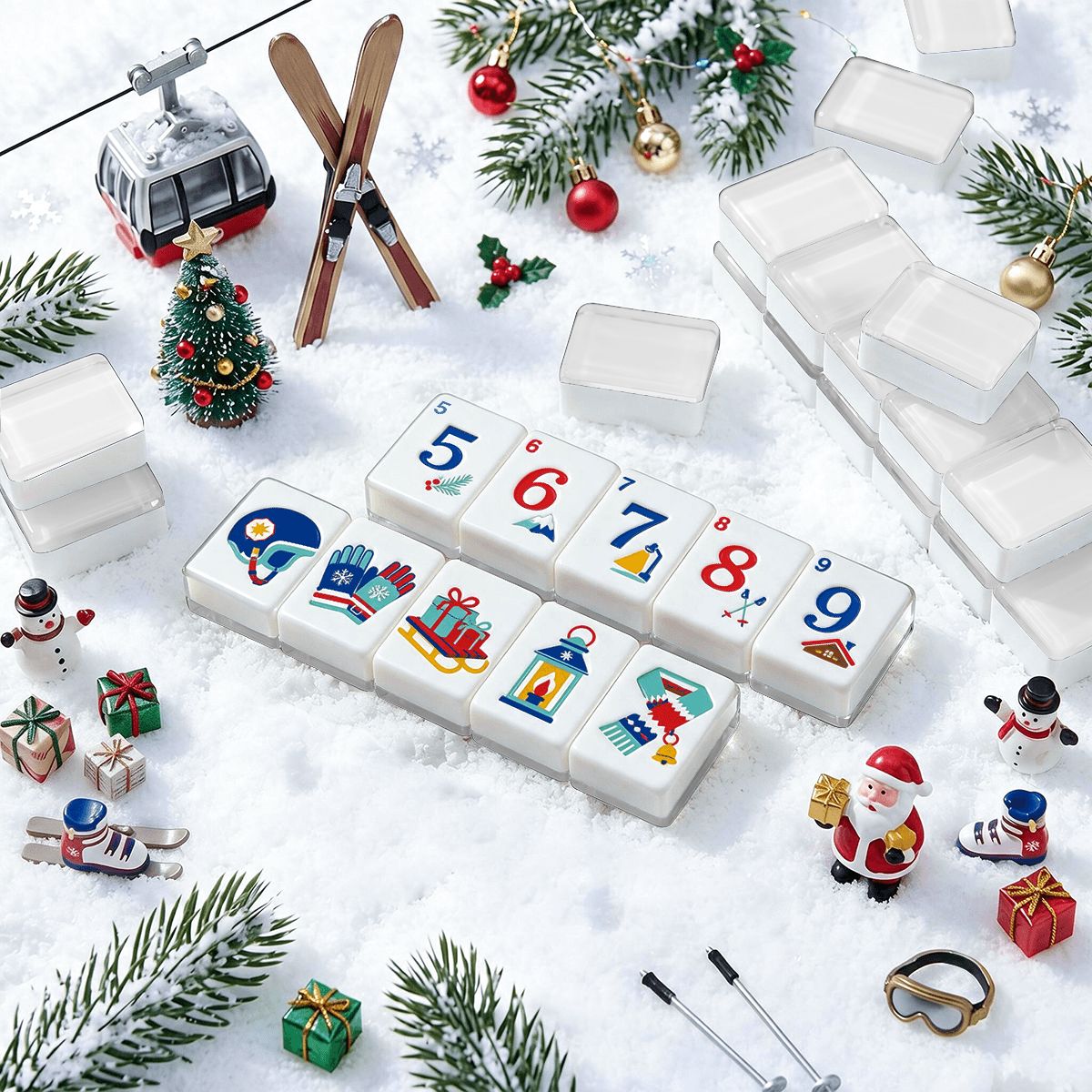 Alpine Slopes Christmas Mahjong Set