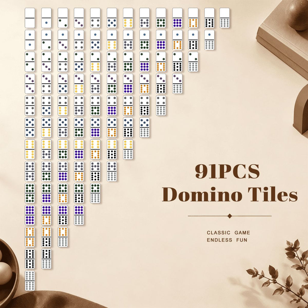 All 91 tiles in the Double 12 set