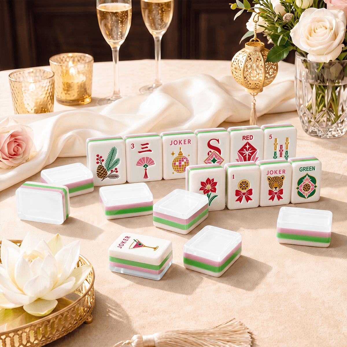 Glam Holiday Mahjong Set
