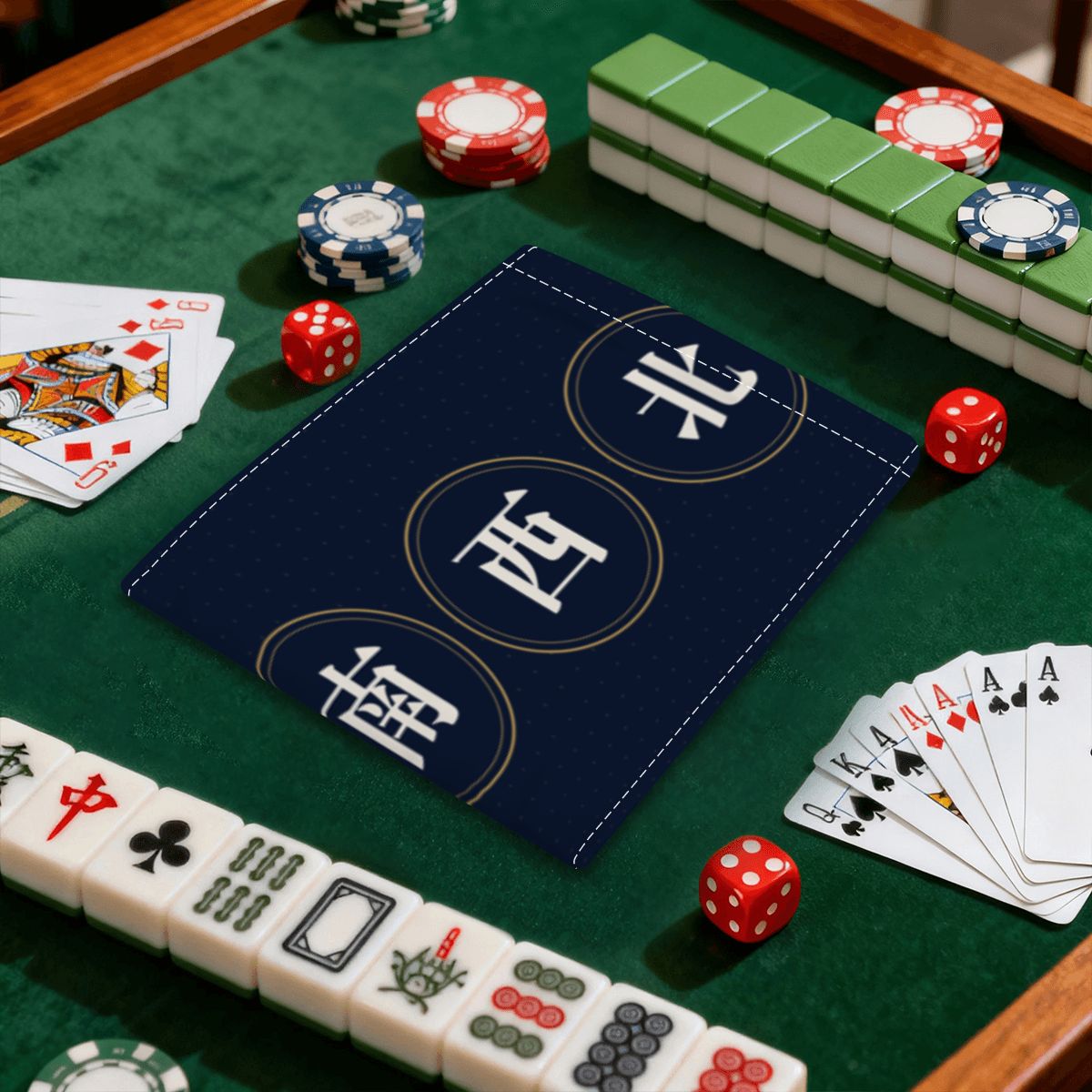Seat winds card holder on a mahjong table