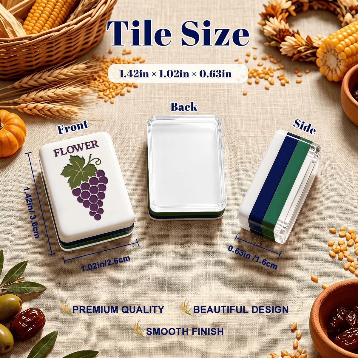 Earthy Botanical Mahjong Set