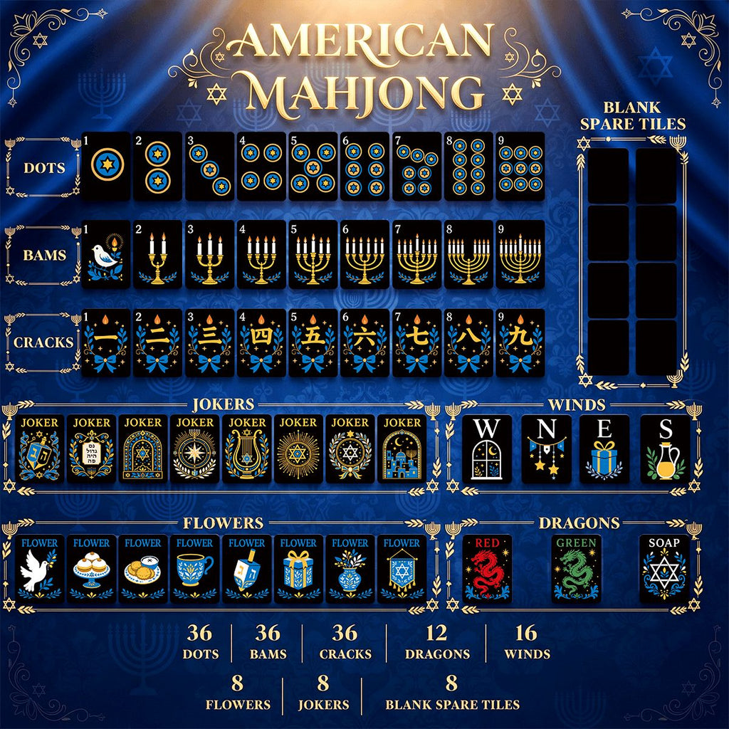 Starry Night Hanukkah Mahjong Set