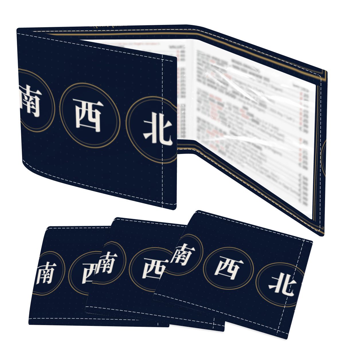 Seat winds mahjong card holders and line finders