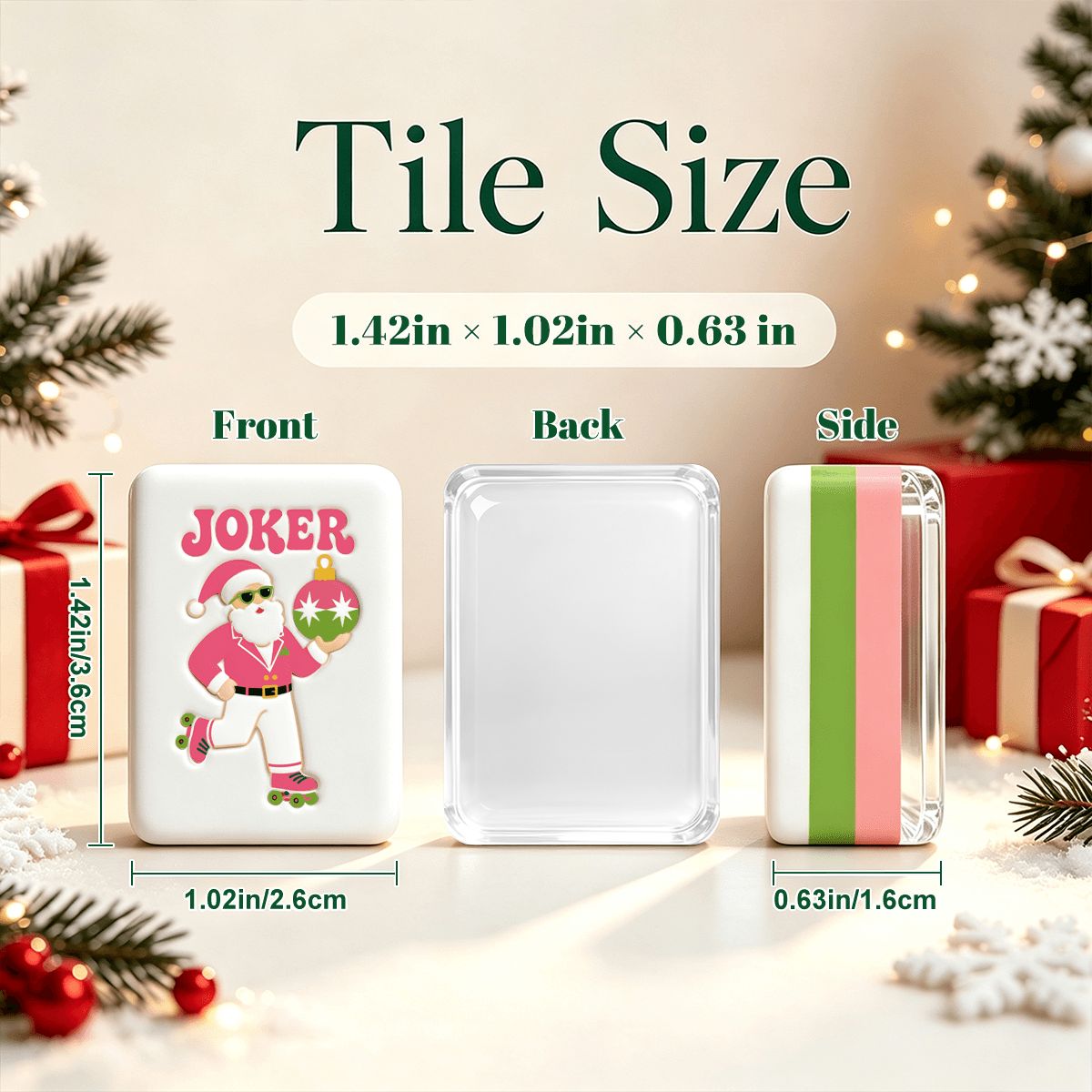 Pink Christmas Mahjong Set