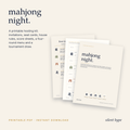 Mahjong Night printable hosting kit: cover, seat cards and menu